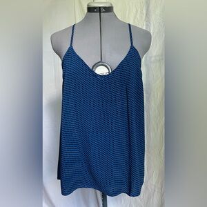 Cobalt blue and black polka dotted tank